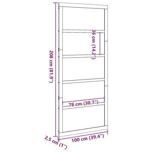 Врата за плевня Кафяво 90 x 2,5 x 208 см Солидно борово дърво