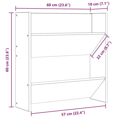 Стенни шкафове за обувки 4 бр бели 60x18x60 см инженерно дърво