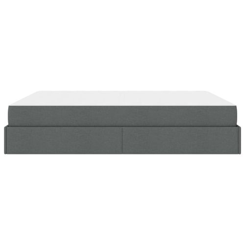 Рамка за легло с матрак с матрак 2 pcs Тъмен сив текстил