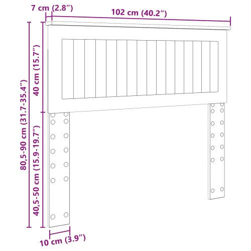 Облегалка за глава с таблото Дъб 100 cm Инженерно дърво
