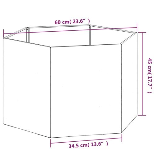 Кашпа, ръждиво, 60x60x45 см, кортенова стомана