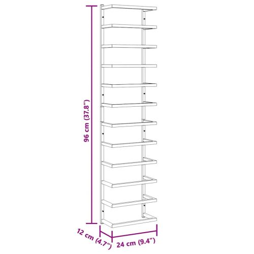 Поставка за кърпи, бяла, 24x12x96 см, стомана