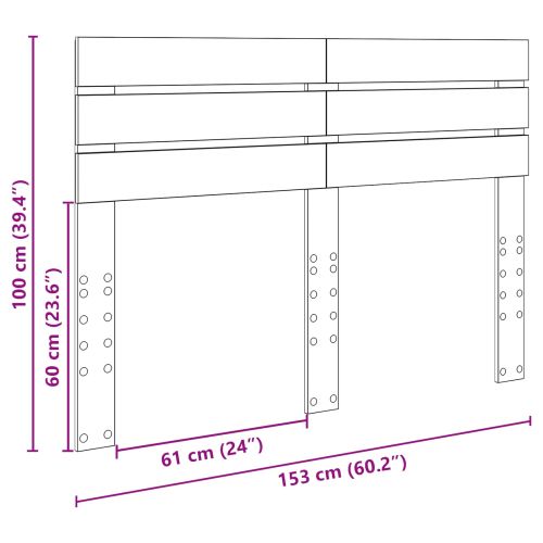 Облегалка за глава Сонома дъб 150 cm Инженерно дърво