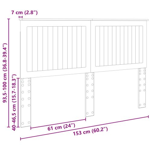 Облегалка за глава с таблото Бяло 150 cm Инженерно дърво