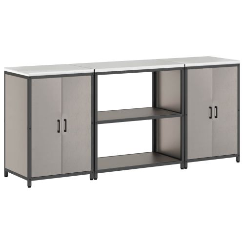 Комплект за кухненско съхранение с рафт с врата 3 pcs Ръждясало