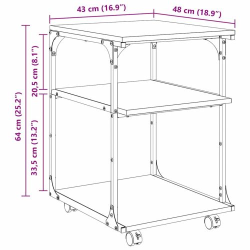 Стойка за принтер Дъб 43 x 48 x 64 см Инженерно дърво