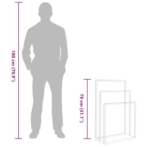Свободностояща поставка за кърпи, черна, 48x24x79 см, желязо