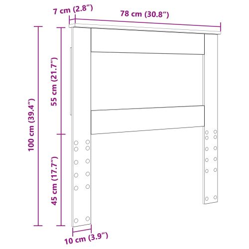 Облегалка за глава с таблото Димян дъб 75 cm Инженерно дърво