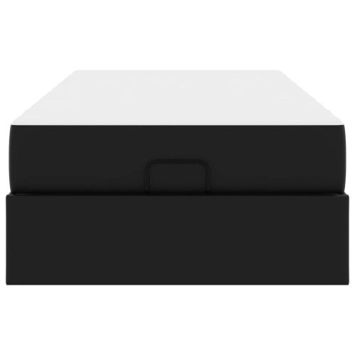 Рамка за легло с матрак с матрак 2 pcs Черно ПВЦ