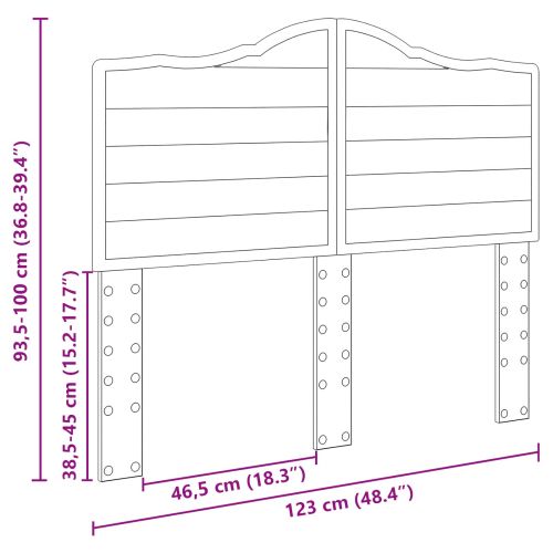Облегалка за глава с таблото Кафяв дъб 120 cm Инженерно дърво