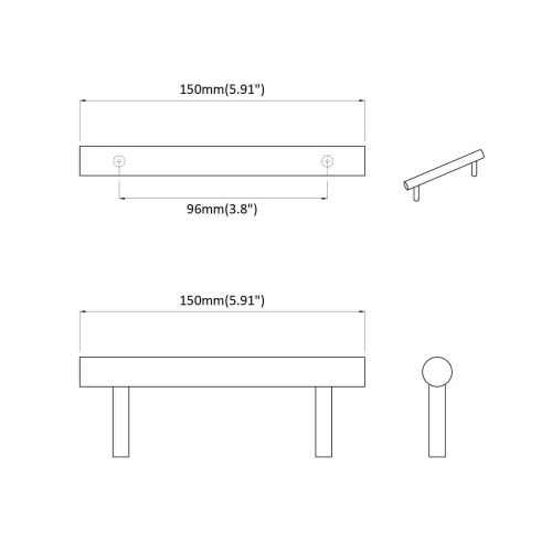 Дръжка за шкаф 12 pcs Златист 150 mm Неръждаема стомана