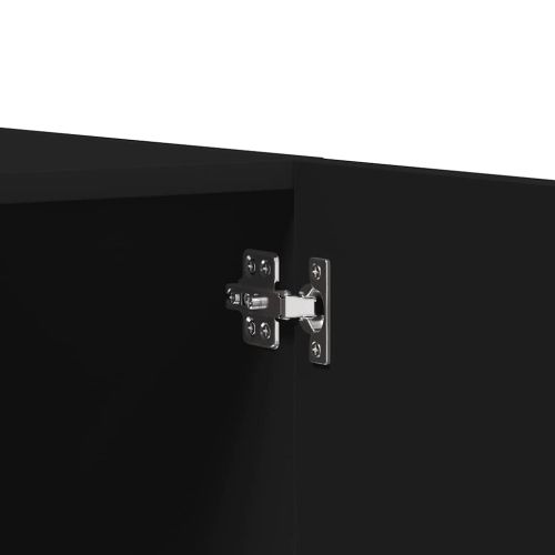 Гардероб, черен, 90x52x200 см, ПДЧ