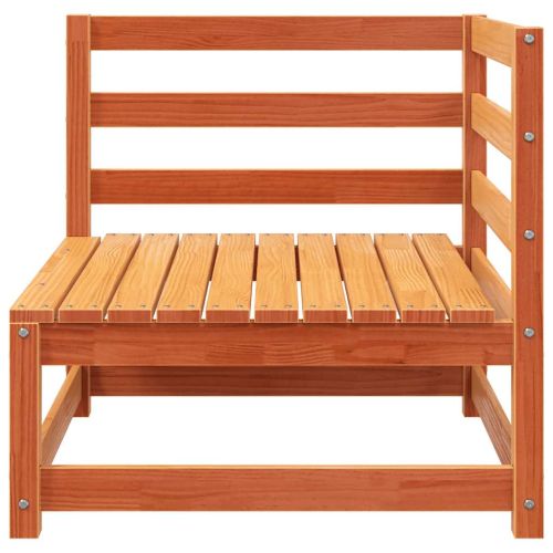 Градински диван, 2-местен, восъчнокафяв, бор масив