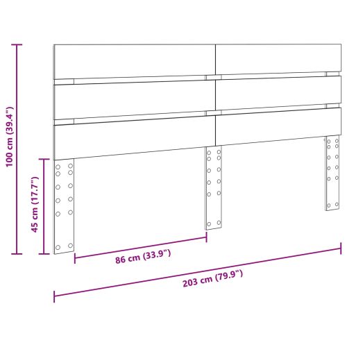 Облегалка за глава с таблото Бяло 200 cm Инженерно дърво