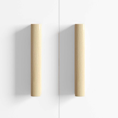 Прав дръжка 2 pcs Естествен цвят дърво 130 x 25 x 30 мм