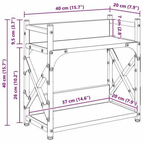 Стойка за принтер Старо дърво 40 x 20 x 40 см Инженерно дърво