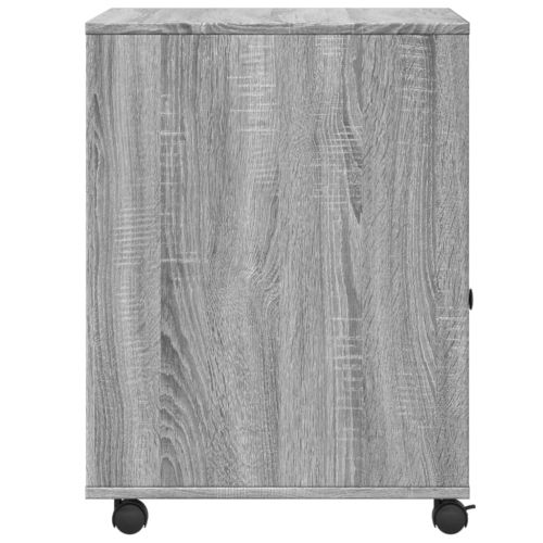 Стойка за принтер с колелца, сив сонома, 60x50x67 см