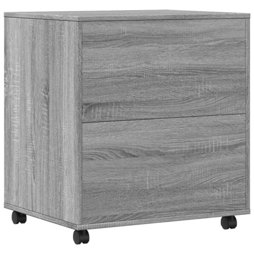 Стойка за принтер с колелца, сив сонома, 60x50x67 см