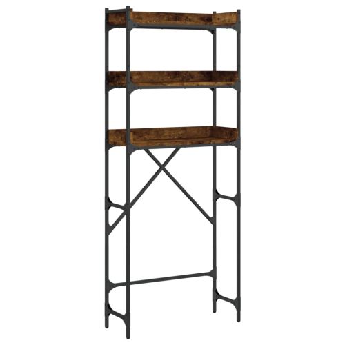 Рафт за пералня, опушен дъб, 67x25x163 см, инженерно дърво