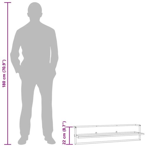 Поставка за кърпи, бяла, 95x25x22 см, желязо