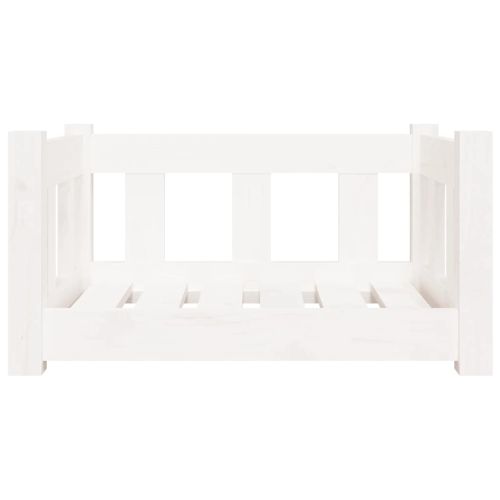 Кучешко легло, бяло, 55,5x45,5x28 см, борова дървесина масив