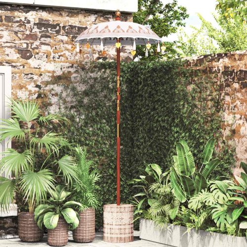 Балийски чадър с основа Крем 95 x 95 x 260 см