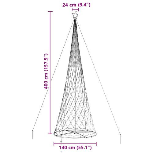 LED Коледна Елха с поставка Хладно бяло 184.5 см Метал