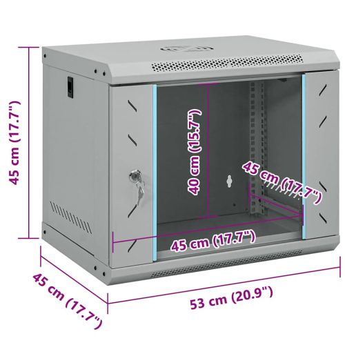 Мрежов кабинет със съхранение Сив 53 x 45 x 45 см Стомана
