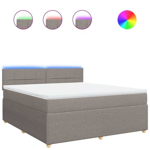 Боксспринг легло с матрак, таупе, 180x200 см, плат