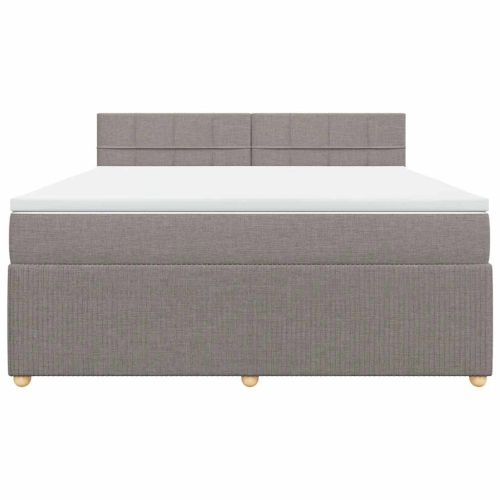 Боксспринг легло с матрак, таупе, 180x200 см, плат