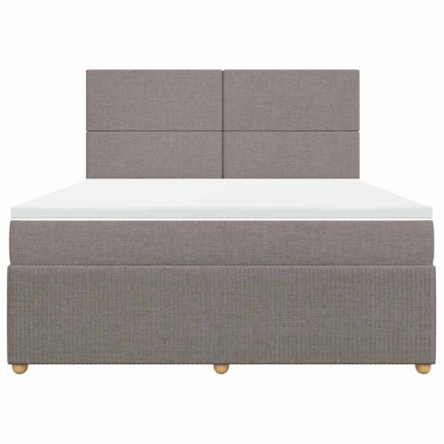 Боксспринг легло с матрак, таупе, 180x200 см, плат