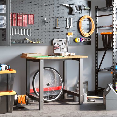 Работна маса светлокафяв 100x60x81,5 см дъб масив правоъгълна