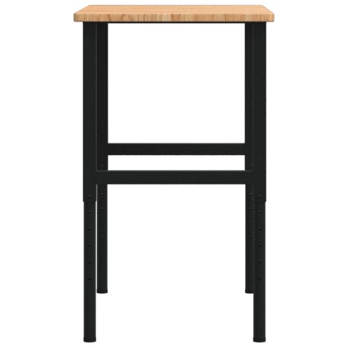 Работна маса светлокафяв 100x60x(71,5-98) см дъб масив