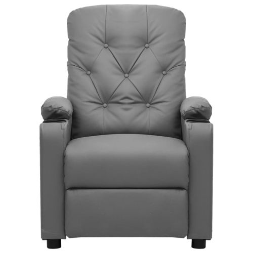 Масажен стол, сив, изкуствена кожа