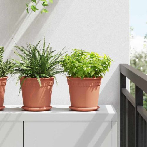 Саксии за растения 24 pcs Червено тухла Ø 19 x 16 см Пластмаса