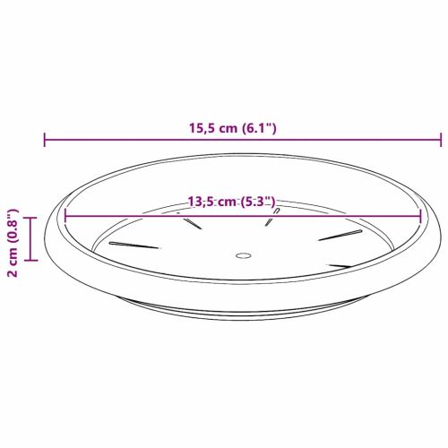 Саксии за растения 24 pcs Черно Ø 17 x 14 см Пластмаса