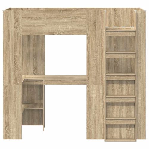 Рамка за двуетажно легло с бюро Сонома дъб 75 x 190 cm