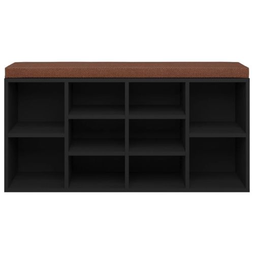 Пейка за обувки, черна, 103x30x48 см, инженерно дърво