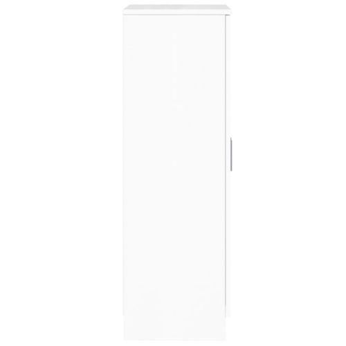 Шкаф за обувки, бял гланц, 55x35x108 см, инженерно дърво