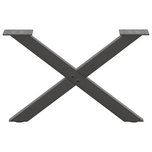 Крака за масичка за кафе, X-образни, 2 бр., антрацит, 50x(30-31) см, стомана