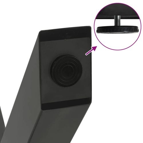 Крака за трапезна маса, X-образни, 2 бр., антрацит, 90x(72-73) см, стомана