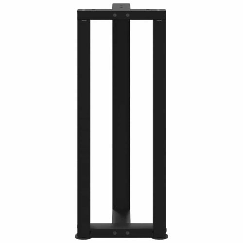 Крака за конзолна маса, Т-образни, 2 бр., черни, 38x25x(72-73) см, стомана