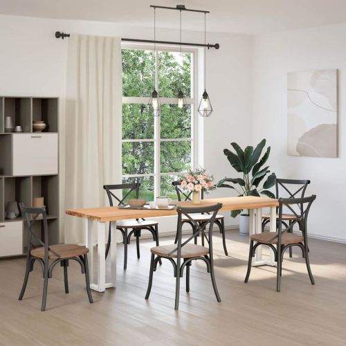 Крака за конзолна маса, Т-образни, 2 бр., бели, 38x25x(72-73) см, стомана