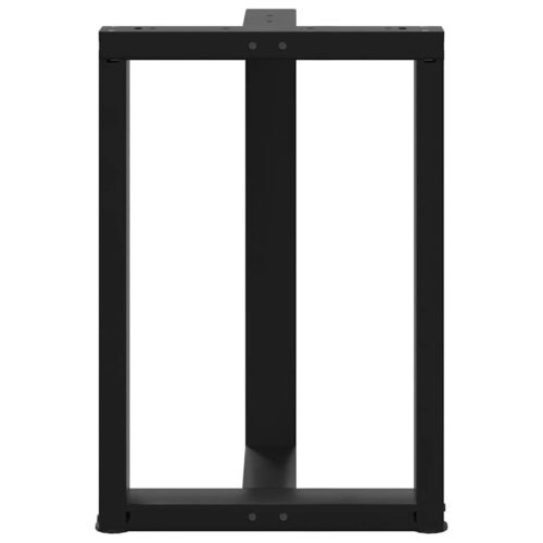 Крака за трапезна маса, Т-образни, 2 бр., черни, 50x35x(72-73) см, стомана