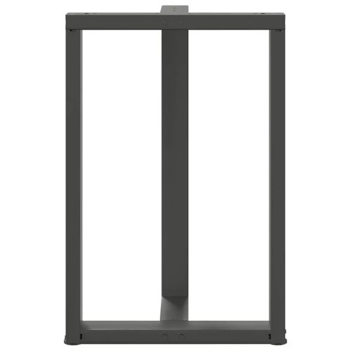 Крака за бар маса, Т-образни, 2 бр., антрацит, 60x35x(90-91) см, стомана