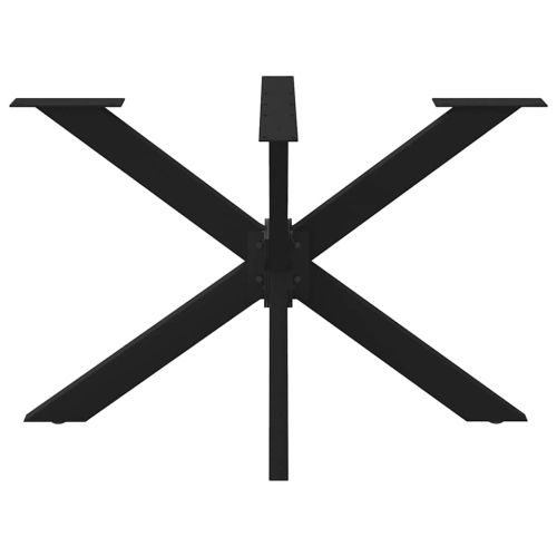 Крак за трапезна маса, форма на паяк, черен, 120x68x(72-73) см, стомана