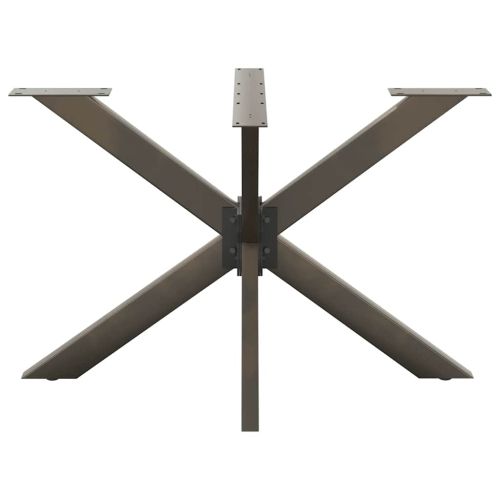 Крак за трапезна маса, форма на паяк, черен, 120x68x(72-73) см, стомана