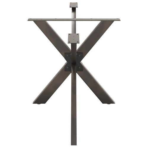 Крак за трапезарна маса, форма на паяк, черен, 150x78x(72-73) см, стомана