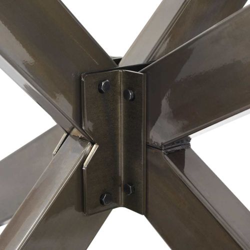 Крак за трапезарна маса, форма на паяк, черен, 150x78x(72-73) см, стомана