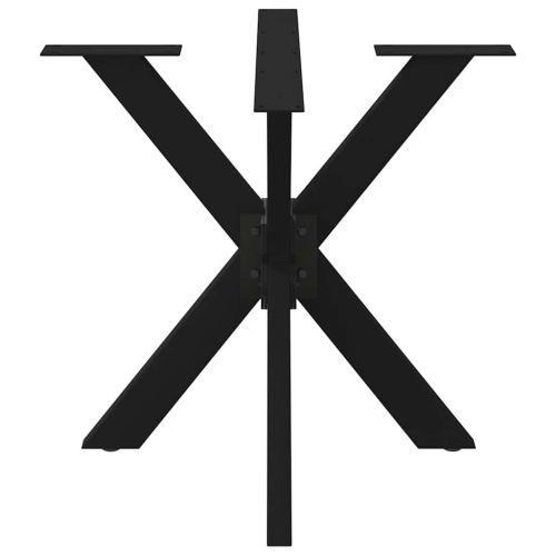 Крак за трапезна маса, форма на паяк, черен, 85x85x(72-73) см, стомана